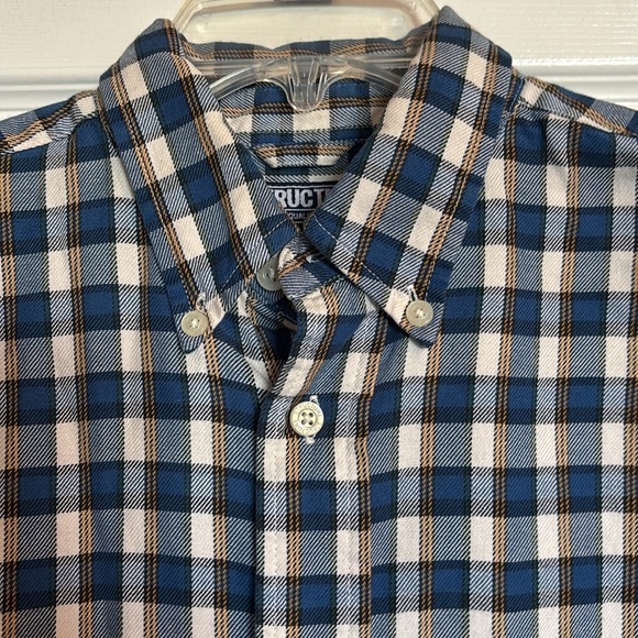 Structure men’s blue and white long sleeve button down flannel shirt size small - Picture 2 of 10
